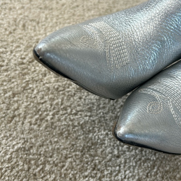 Stuart Weitzman Outwest Metallic calfskin stiletto western boot - Picture 11 of 14